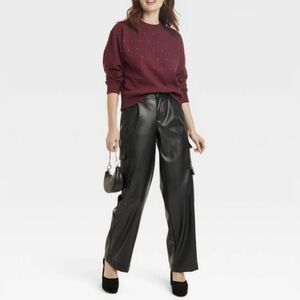 a new day Burgundy Crew Neck Sweater